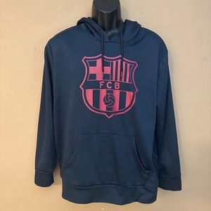 FC Barcelona Hoodie Medium AUTHENTIC Barca merchandise Gently worn 100% poly